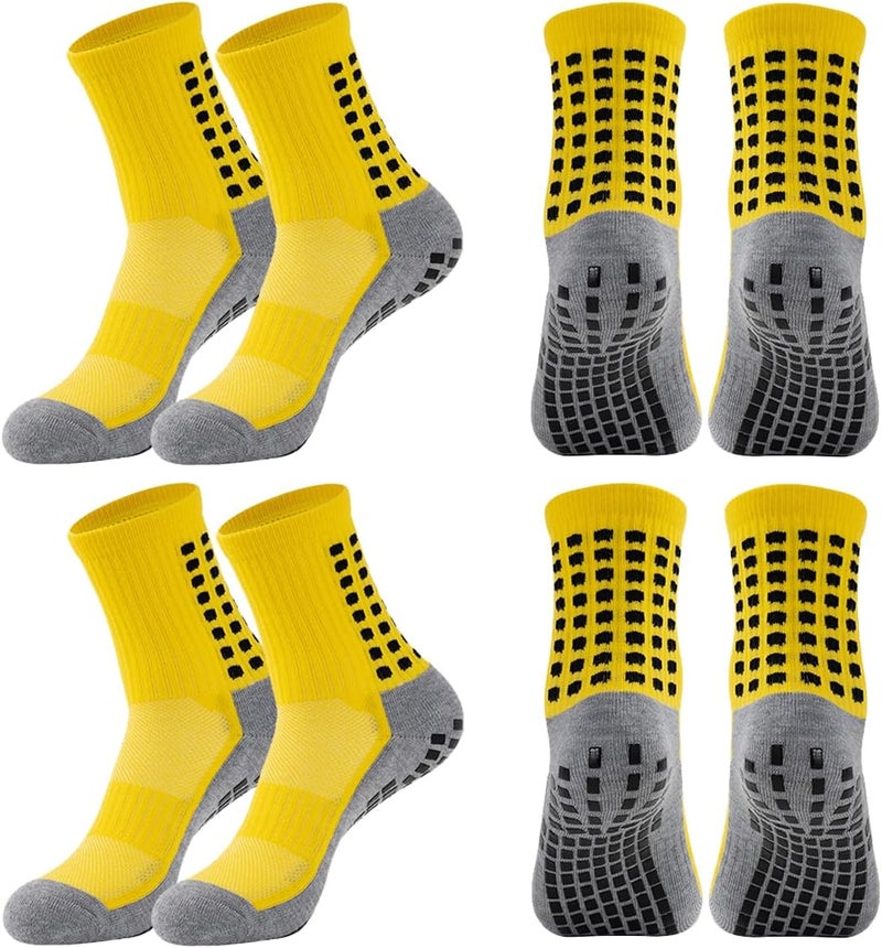 BUKEORE Store 4/6 Pairs Grip Soccer Socks Anti Slip Non Slip Men's Athletic Socks for Football Basketball Sports - Image 1